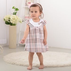 Burberry-Style Plaid Toddler baby girls dress